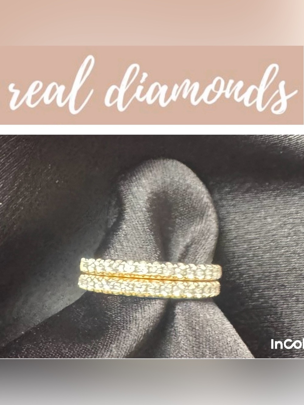 Elegant 14k Gold Pavé Genuine Diamond Bands